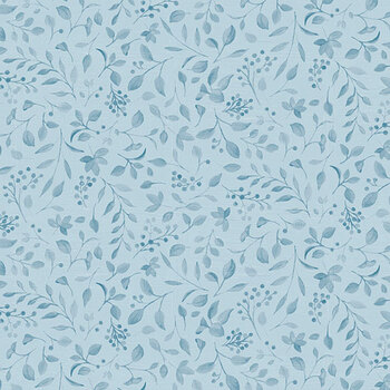 Blossom Blues 46108-440 Leaves All Over Light Blue by Silvi Vassileva for Wilmington Prints