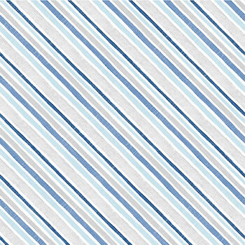 Blossom Blues 46110-194 Stripes White by Silvi Vassileva for Wilmington Prints