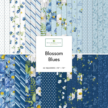Blossom Blues  10 Karat Crystals Silvi Vassileva for Wilmington Prints