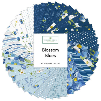Blossom Blues  5 Karat Crystals Silvi Vassileva for Wilmington Prints