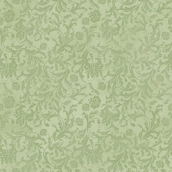 Fleur Amour 33953-770 Damask Green by Nancy Mink for Wilmington Prints