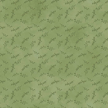 Fleur Amour 33955-777 Small Branches Green by Nancy Mink for Wilmington Prints