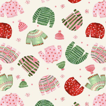 Letters to Santa 55778-4 Sweater Weather White by Jennifer Moore for Windham Fabrics
