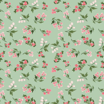 Letters to Santa 55785-6 Berries Mint by Jennifer Moore for Windham Fabrics