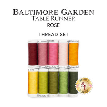  Baltimore Garden Table Runner Kit - Rose Appliqué Thread Set