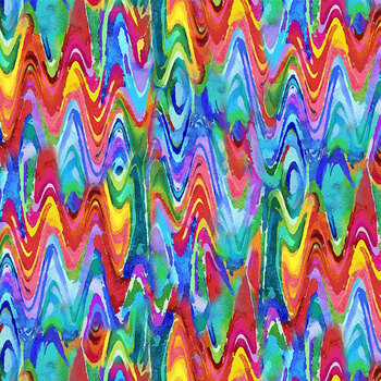 Purrsonality GEO-CD4611 Abstract Multi Chevron Bright by Chong-A Hwang for Timeless Treasures Fabrics