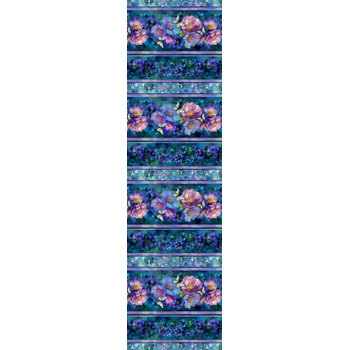 Ambrosia FLEUR-CD4618 Stripes Floral Multi by Timeless Treasures Fabrics
