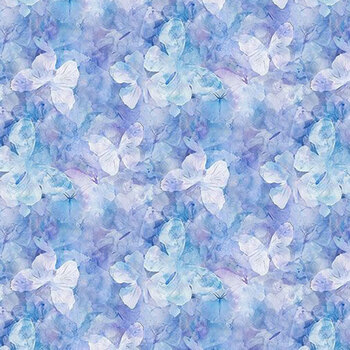 Ambrosia FLEUR-CD4622 Tonal Butterflies Blue by Timeless Treasures Fabrics