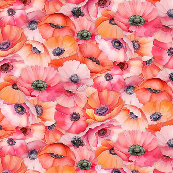 Garden Wish FLORA-CD4683 Packed Multi Poppy Multi by Timeless Treasures Fabrics