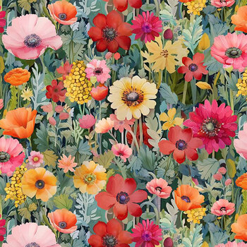 Garden Wish FLORA-CD4684 Wild Flowers Garden by Timeless Treasures Fabrics