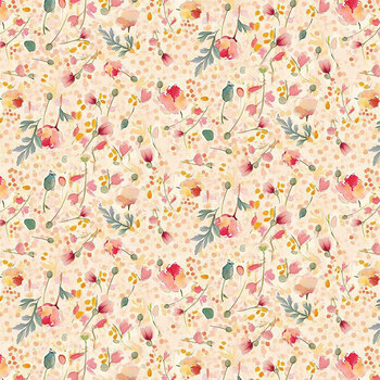 Garden Wish FLORA-CD4688  Tiny Poppy & Vines Cream by Timeless Treasures Fabrics