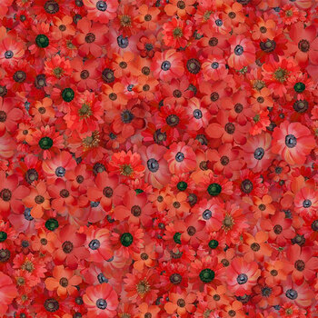 Garden Wish FLORA-CD4689 Packed Poppy Red by Timeless Treasures Fabrics