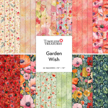 Garden Wish  10" Squares by Timeless Treasures Fabrics