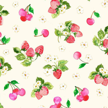 Berry Bliss FRUIT-CD4627 Berries Bunches Cream by Timeless Treasures Fabrics