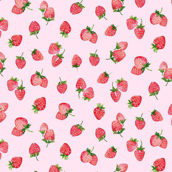 Berry Bliss FRUIT-CD4629 Tossed Strawberries Pink by Timeless Treasures Fabrics