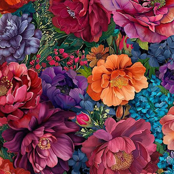 Vibrant Sky NATURE-CD4701 Packed Bright Floral Multi by Timeless Treasures Fabrics