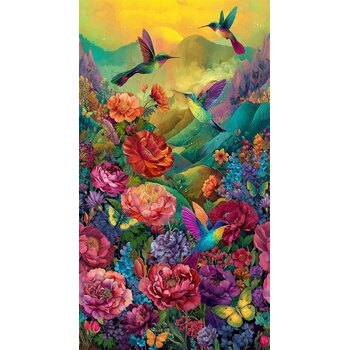 Vibrant Sky PANEL-CD4700 Multi Hummingbird Panel by Timeless Treasures Fabrics
