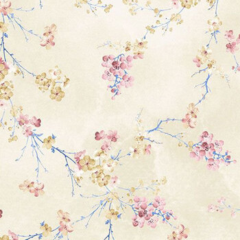 Sapphire SAPPHIRE-CD4666 Cherry Blossom Beige by Chong-A Hwang for Timeless Treasures Fabrics