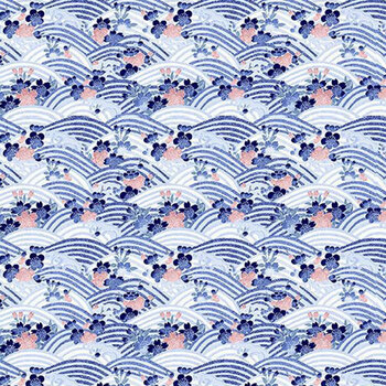 Sapphire SAPPHIRE-CD4669 Floral on Waves Ocean by Chong-A Hwang for Timeless Treasures Fabrics