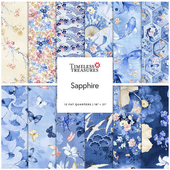 Sapphire  Fat Quarter Bundle Chong-A Hwang for Timeless Treasures Fabrics