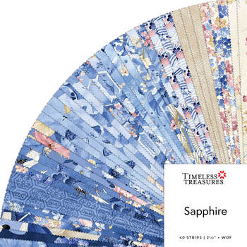 Sapphire  2.5" Strips Chong-A Hwang for Timeless Treasures Fabrics