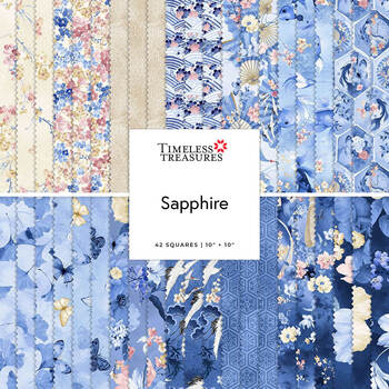 Sapphire  10" Squares Chong-A Hwang for Timeless Treasures Fabrics