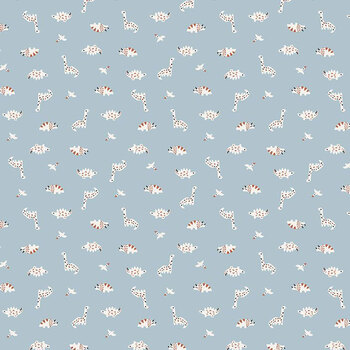 Slate to the Party STELLA-D3815 Dino-mites Aqua by Dear Stella Designs