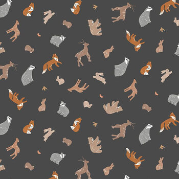 Timber & Tail STELLA-D3850 Forest Play Charcoal by Dear Stella Designs