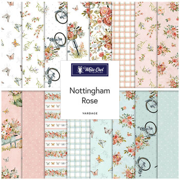 Nottingham Rose  Yardage by Susan Winget for White Owl Textiles