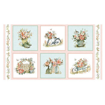 Nottingham Rose W105-049-175 Multi Craft Panel by Susan Winget for White Owl Textiles