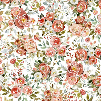 Nottingham Rose W105-051-158 Packed Floral Multi by Susan Winget for White Owl Textiles