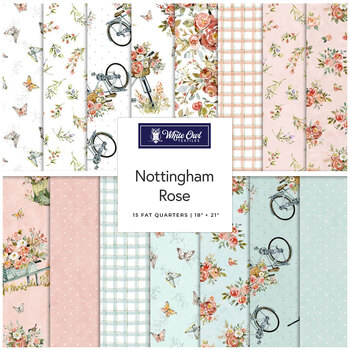 Nottingham Rose  Fat Quarter Bundle Susan Winget for White Owl Textiles