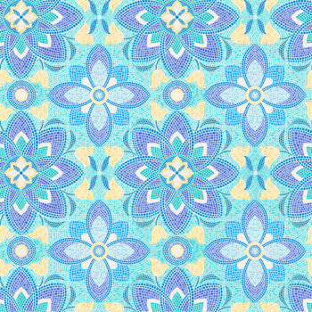 Aegean L84A Mosaic Aqua and Lemon by Lewis & Irene