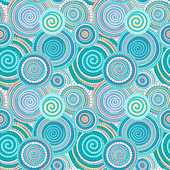 Aegean L88A Thalassa Swirl Aqua and Coral by Lewis & Irene