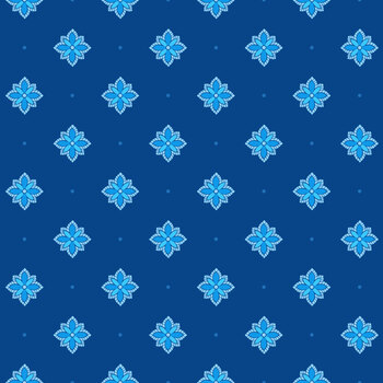 Aegean L86C Aegea Flower on Dark Blue by Lewis & Irene