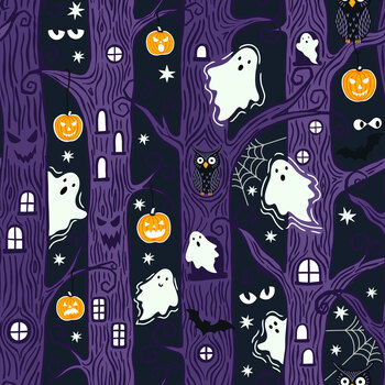 Haunted Hollow L112B Woods Purple by Lewis & Irene