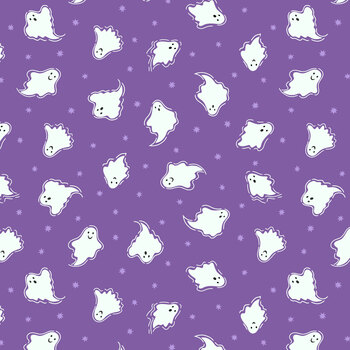 Haunted Hollow L117B Ghosts on Purple by Lewis & Irene
