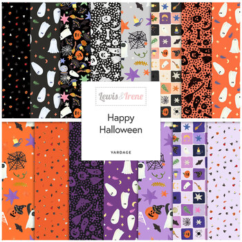 Happy Halloween  Yardage by Wee Blue Bell for Lewis & Irene