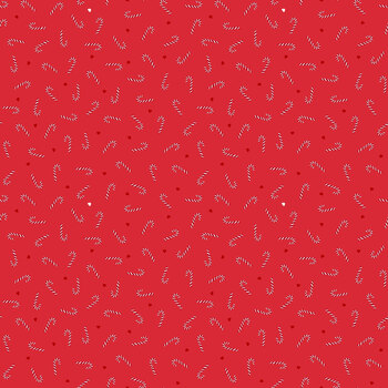 The Purrfect Christmas Chapter C158B Candy Canes on Red by Lewis & Irene