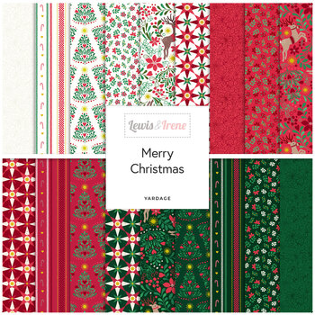Merry Christmas  Yardage by Lewis & Irene