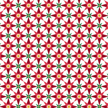 Merry Christmas C150A Patchwork Star on Cream by Lewis & Irene