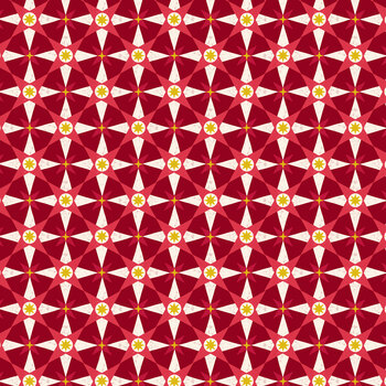 Merry Christmas C150B Patchwork Stars Red by Lewis & Irene
