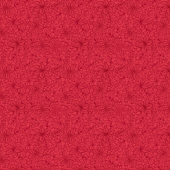 Merry Christmas C151B Red on Red Christmas Floral by Lewis & Irene