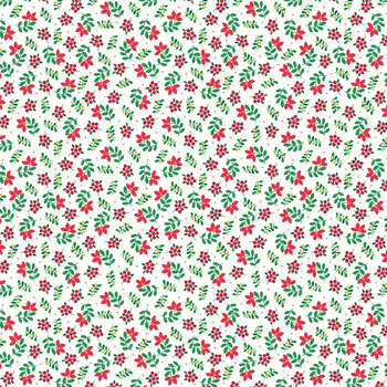 Merry Christmas C152A Ditzy Floral on Cream by Lewis & Irene