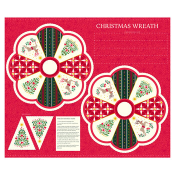 Merry Christmas C155 Wreath Panel by Lewis & Irene