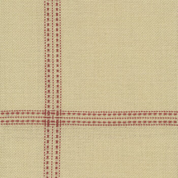 Fireside Afghan 18 Count Beige Red Cloth by Permin
