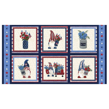 Red, White, & Gnome W180-012-715 Multi Craft Panel by Yvette St. Amant for White Owl Textiles