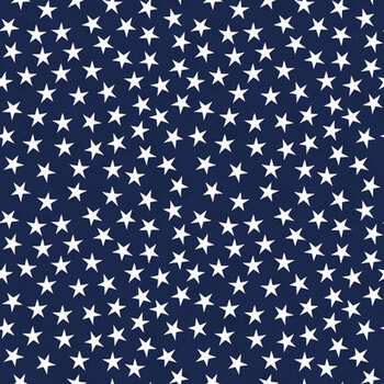 Red, White, & Gnome W180-020-711 Stars Navy by Yvette St. Amant for White Owl Textiles