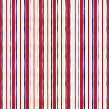 Red, White, & Gnome W180-021-157 Stripes Ivory Red by Yvette St. Amant for White Owl Textiles
