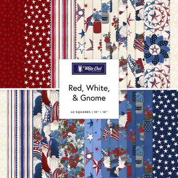 Red, White, & Gnome  10" Stack Yvette St. Amant for White Owl Textiles